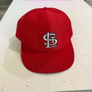 Vintage St Louis Cardinals Mesh Snap Back Trucker MLB Baseball Hat M/L